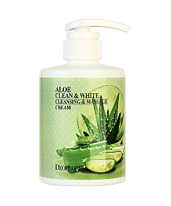 Deoproce Clean and White Cleansing Massage Cream Aloe - Крем для лица с алоэ массажный 430 мл